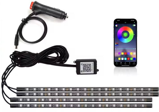 DriveLux™ RGB Car Ambient Lighting Kit – App Controlled LED Interior Lights
